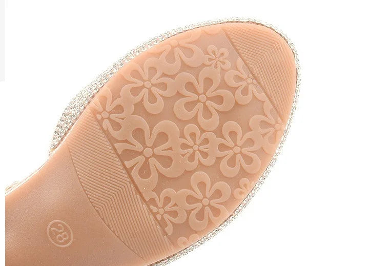 Children Princess Sandals Kids Girls Wedding Shoes High Heels Dress Shoes Gold Pink Silver Shoes For Girls gift