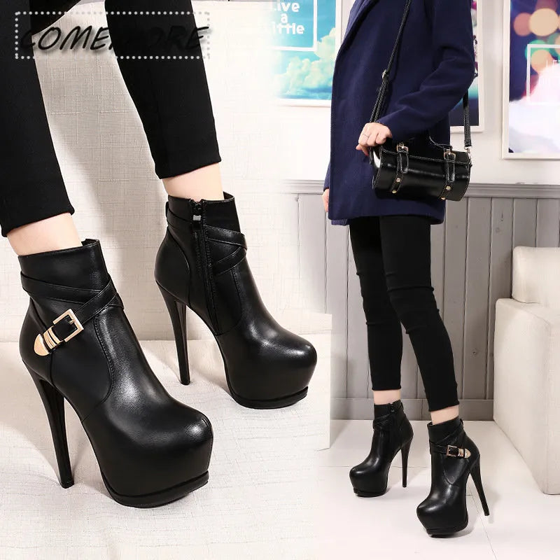 Women's Shoe: Summer Ankle Boots High Heels Women Shoes Peep Toe Sexy Lady Chelsea Boots Party Thin Heeled Size 35-40 Boots Female Women Shoes