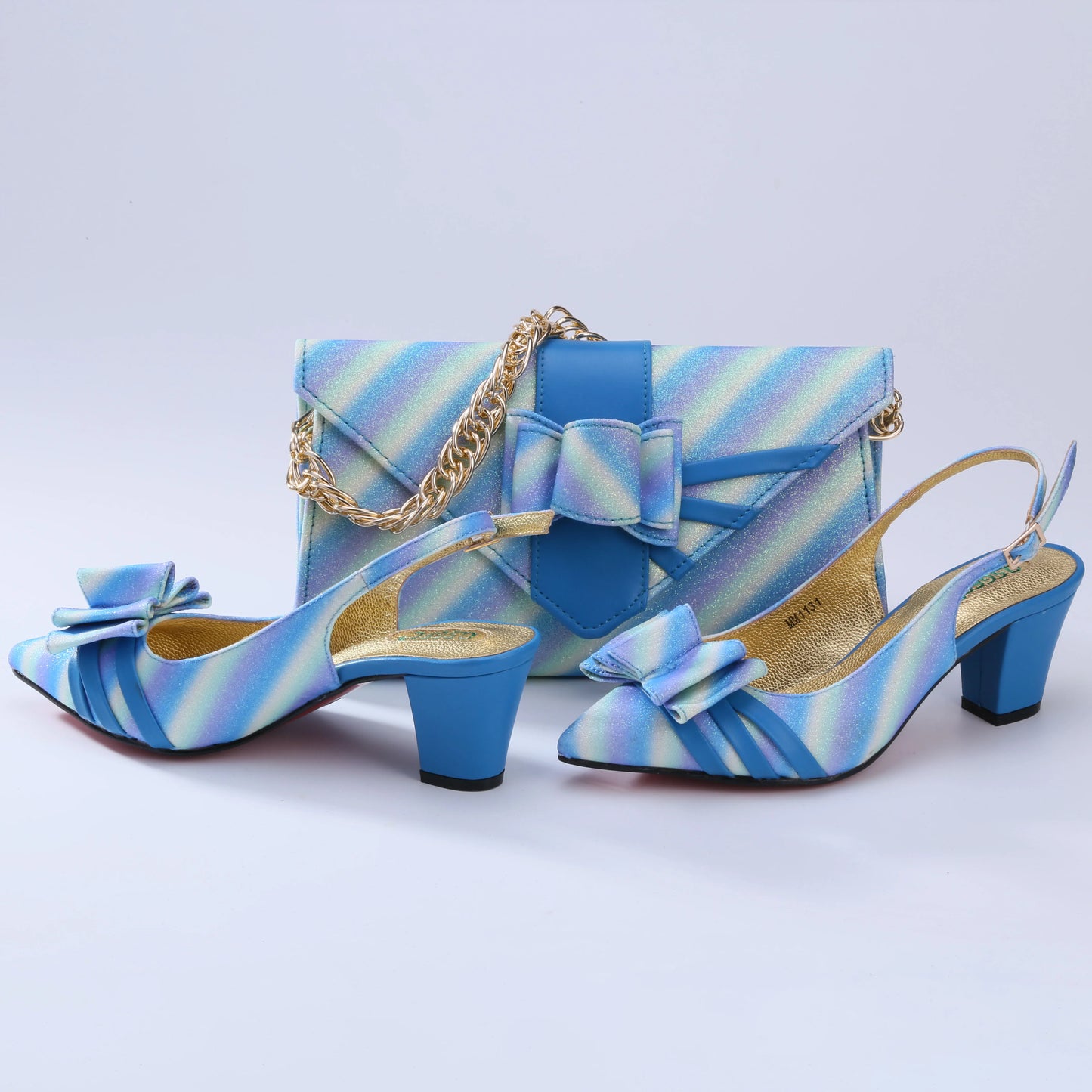 Doershow New Arrival African Wedding Shoes and Bag Set yellow Color Italian Shoes with Matching Bags Nigerian lady party HTR1-16