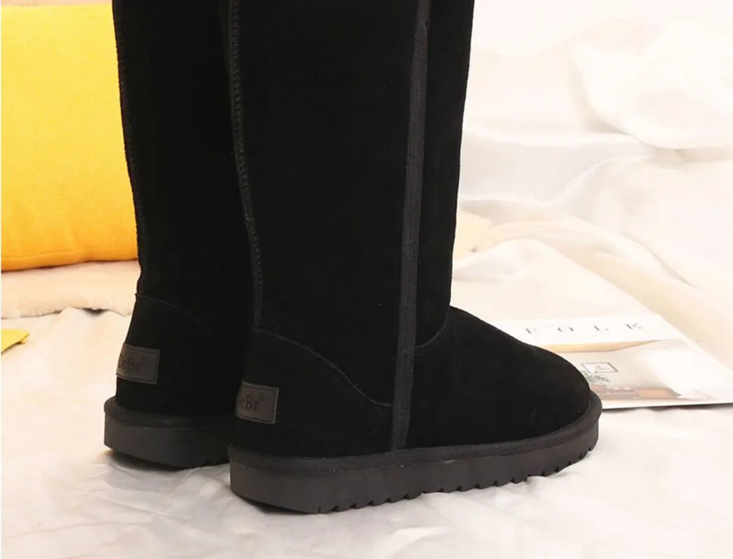 Women Classic Ladies Girls Winter Snow Boots 2023 Waterproof Warm Genuine Leather Fur Australia Plus Velvet Knee High Winter