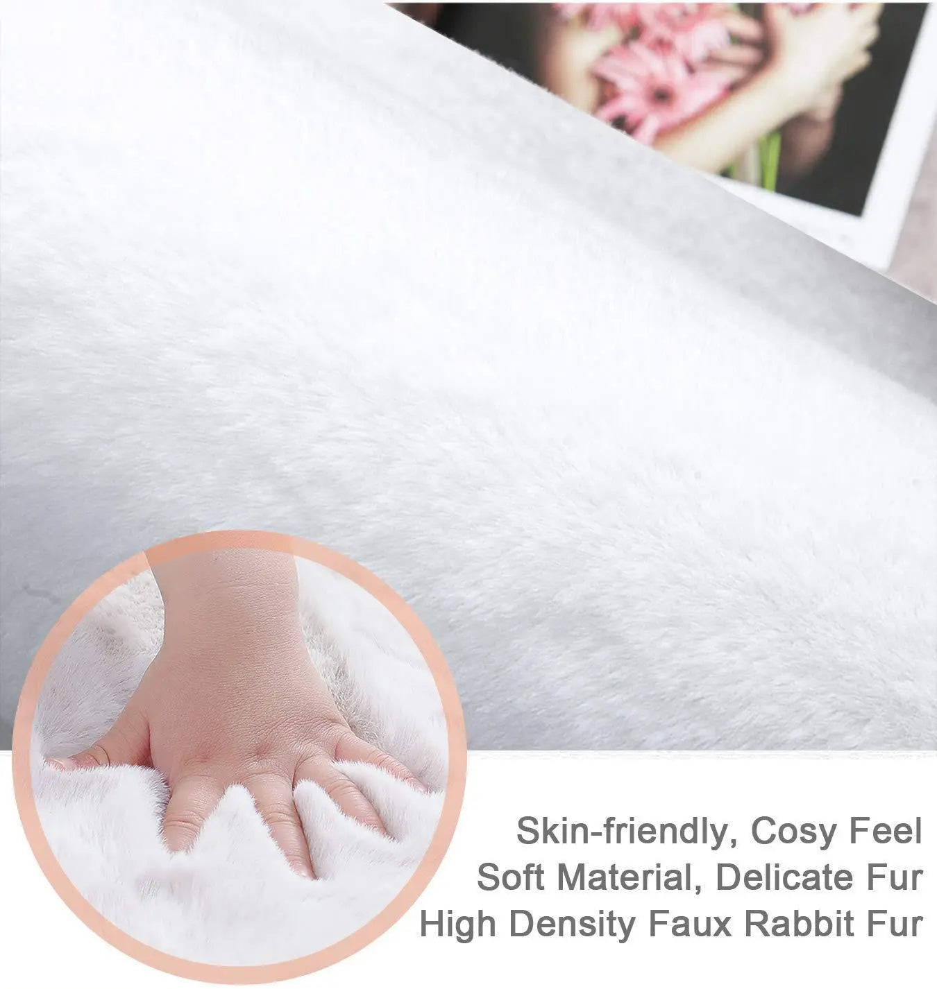 Rug: Irregular Fur Rug For Bed Room Hairy Children's Carpets Bedroom Furry Floor Mats Bedside kids Off White Ornaments Rugs korea
