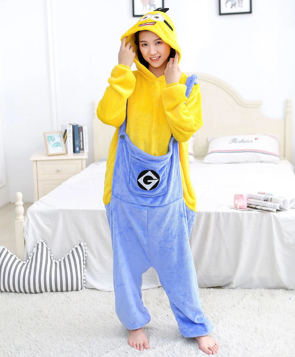 Winter Animal One-piece Pajamas Warm Sleepwear Kigurumi Women Unisex Adult Flannel Onesies Halloween Christmas Cosplay Jumpsuits