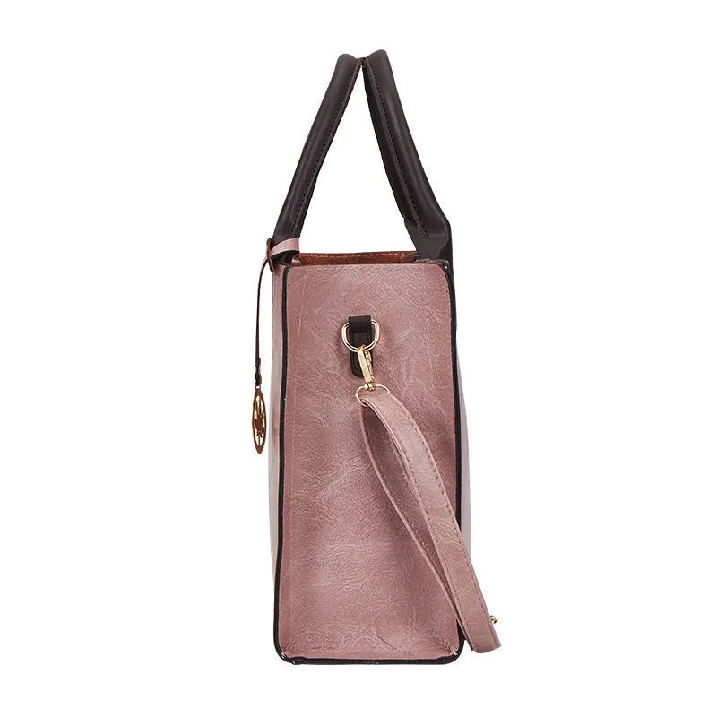 Handbag Set: New 3PC Women Ladies 3 in 1 Fashion Retro Tote Shoulder Bag Lychee Printed Casual PU Leather 3 Pcs Set Messenger Handbags