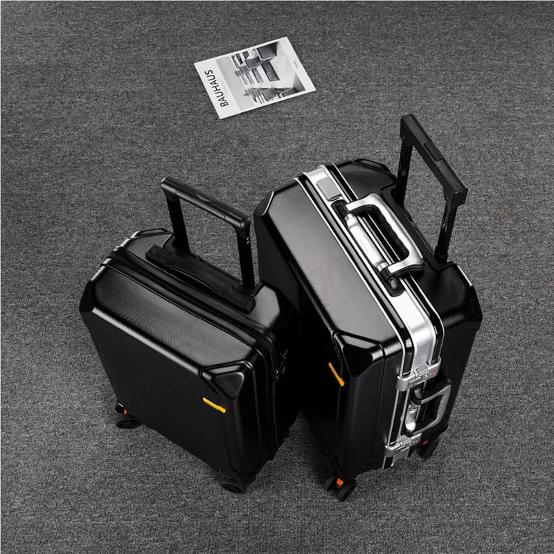 Luggage Students 2023 New Aluminium Frame Carry-on Suitcase Universal Wheel Zipper Women and Men Password Travel Bags With Wheel