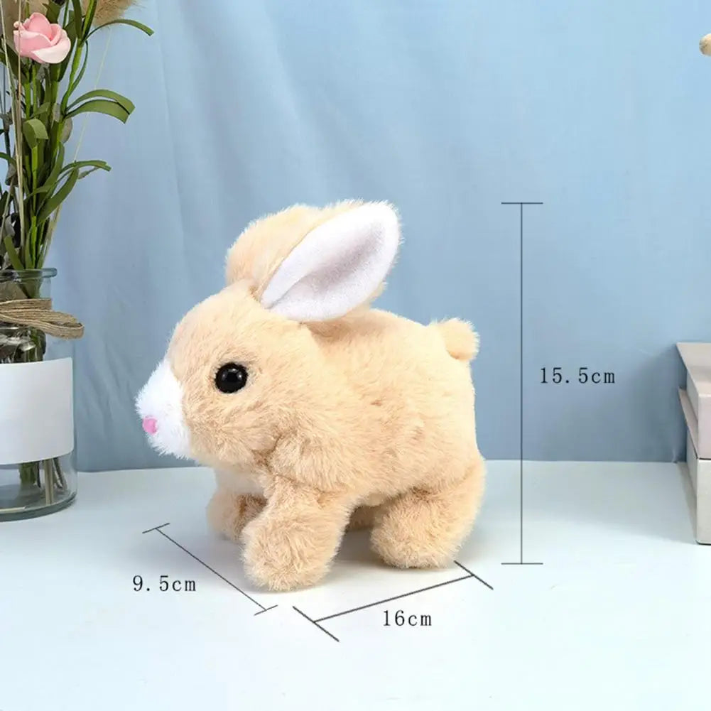 Electric Rabbit Toy Soft Plush Walking Barking Jumping Sounding Mouth Moving Ears Birthday Gift Kids Smart Simulation Bunny Doll