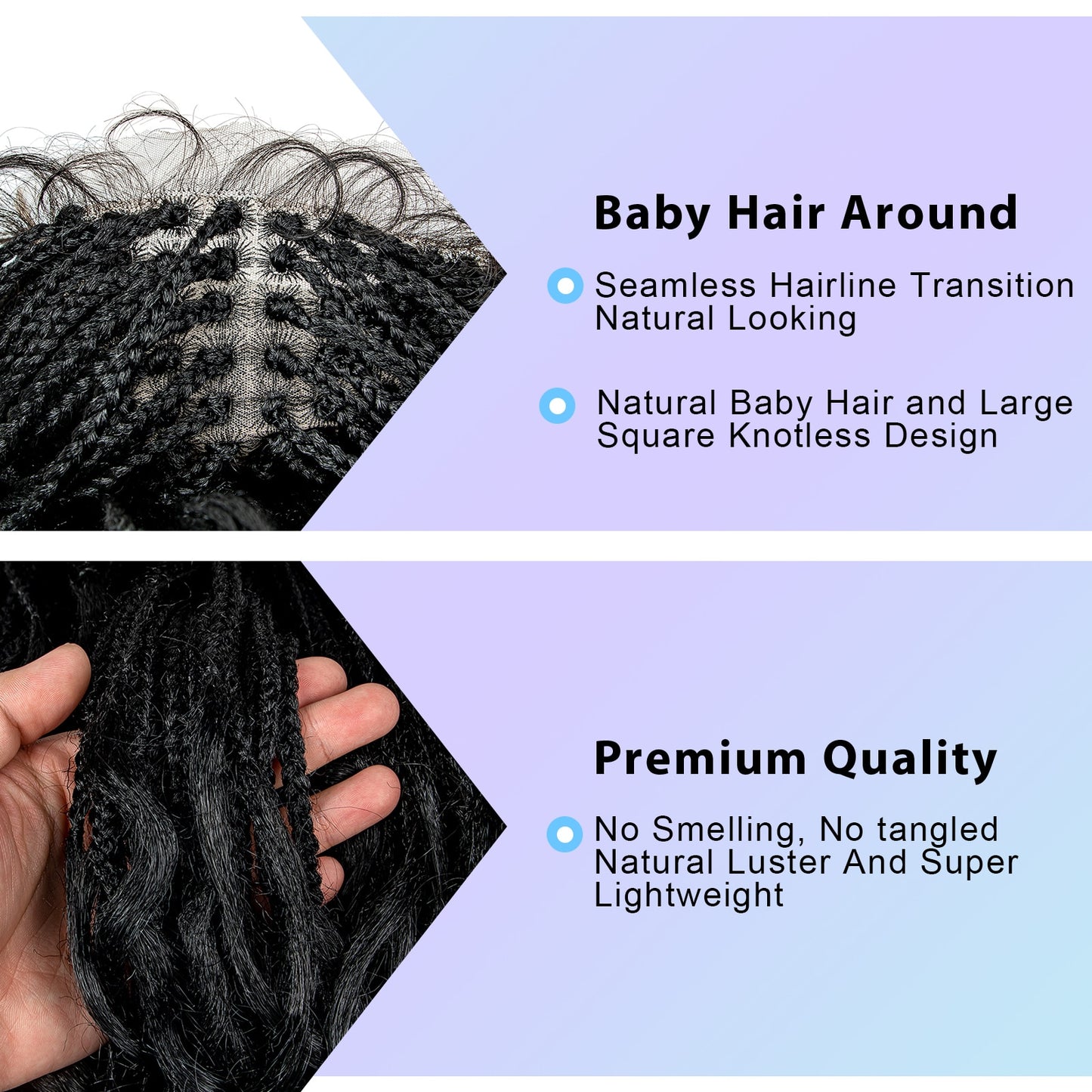 36 Inches Braided Wigs Synthetic Lace Front Wigs with Baby Hair