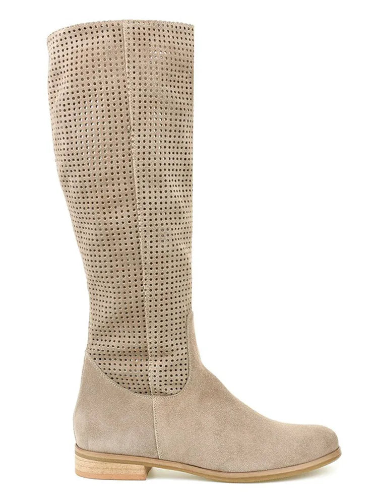 Women Boots 2022 Winter New Designer Luxury Faux Suede Casual Low Heel College style Women Shoes Zip 40-43 Lady Knee High Boots