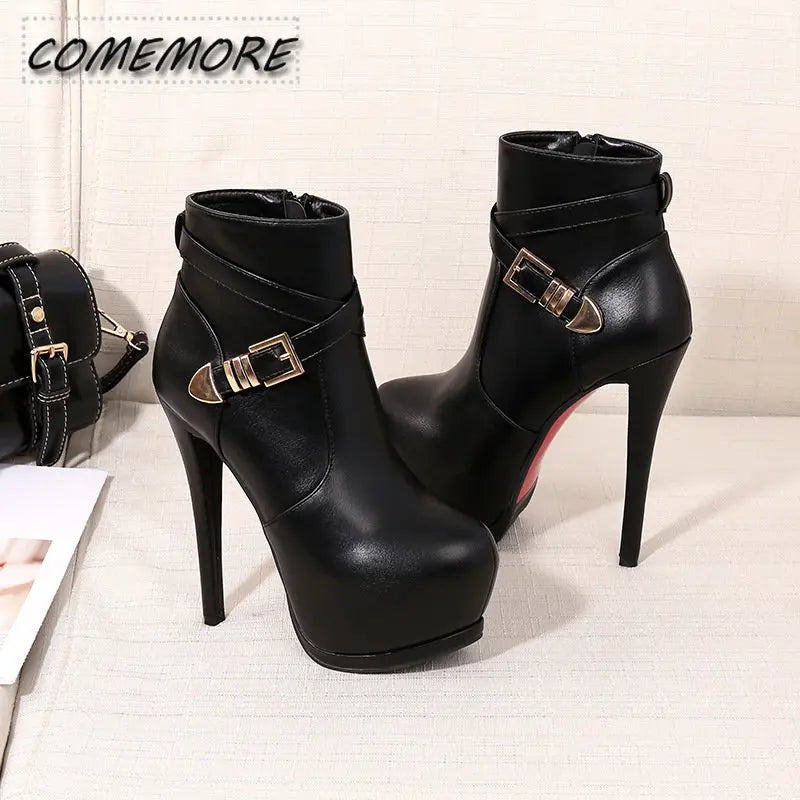 Women's Shoe: Summer Ankle Boots High Heels Women Shoes Peep Toe Sexy Lady Chelsea Boots Party Thin Heeled Size 35-40 Boots Female Women Shoes