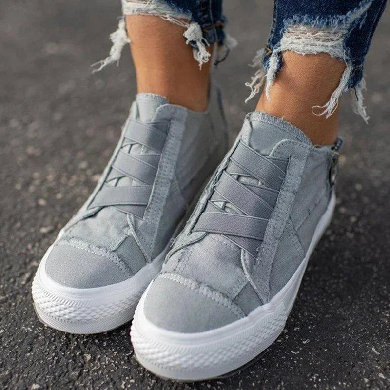 Women's Shoes: Spring 2023 Women Inner Height Increasing Canvas Wedge Shoes Trainers Female Sneakers Woman Casual Thick Bottom Sneaker Tennis