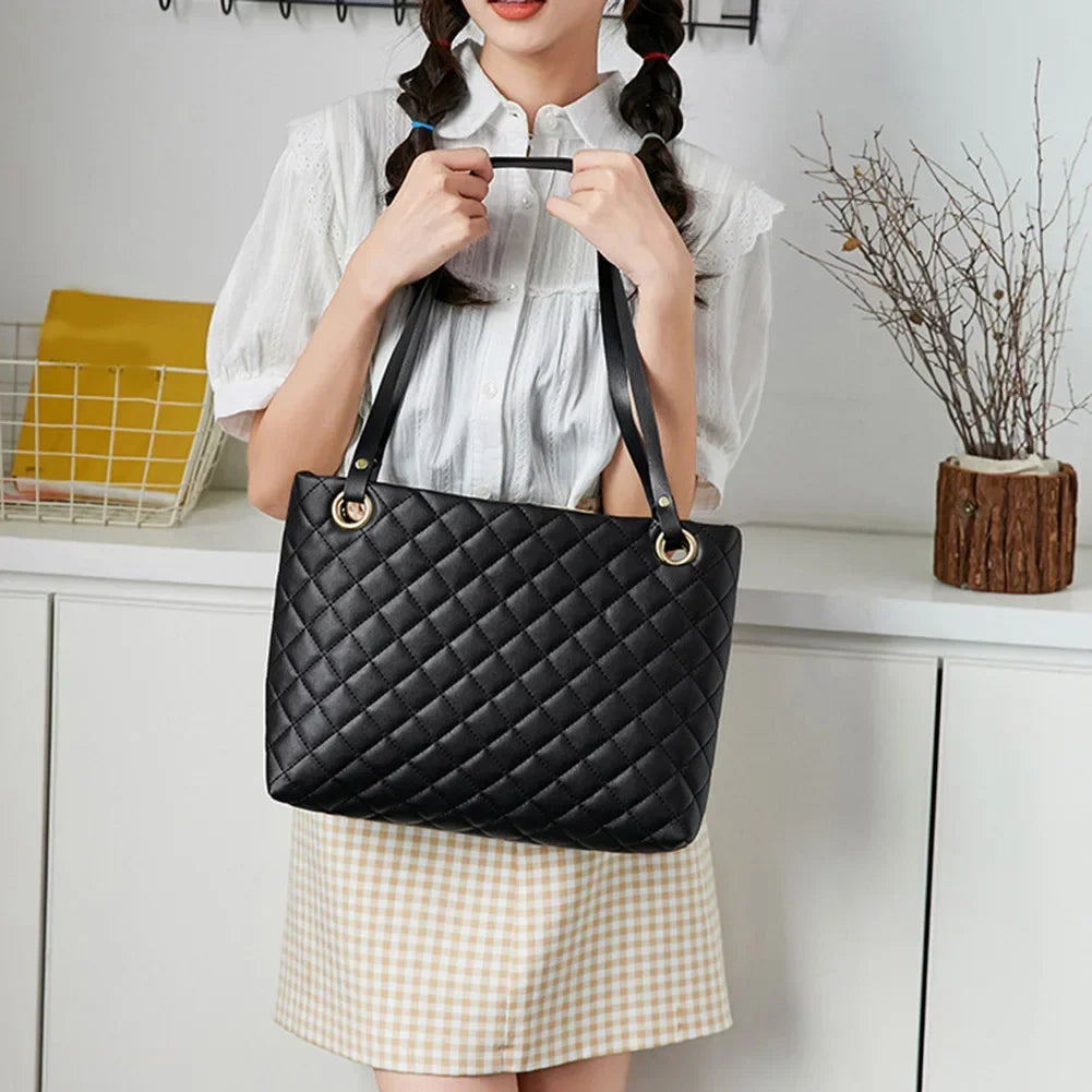 Handbag Set: 2PC Women Tote Bag Wallet Two-Piece Suit PU Leather 2 in 1 Handbag Set Fashion Satchel Hobo Pouch Large Capacity Ladies Purse Bolsa
