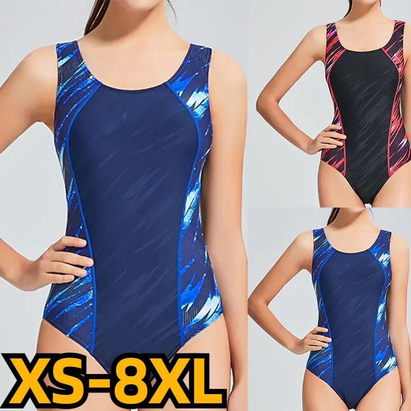 Jacky High Waisted Swimwear: New Women's Swimwear One Piece Monokini Bathing Suits Sexy Sports Swimsuit High Waisted for Big Busts Print Bathing Suits Plus Size