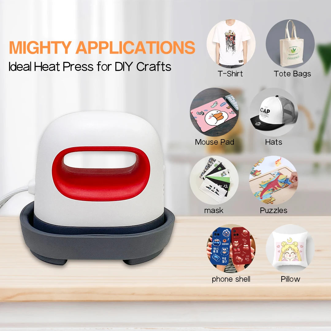 Easy Press Mini Heat Transfer Machine Logo T shirts Lables Shoes Sublimation PrintingPortable Iron Heat Press Machine