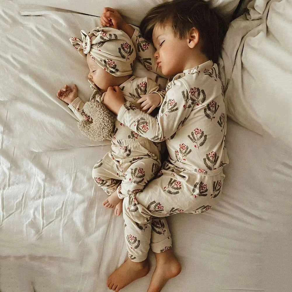 Christmas Kids Pajamas Set For Boys and Girls Cotton Children Autumn Homewear Classic Christmas Baby Clothes Sets