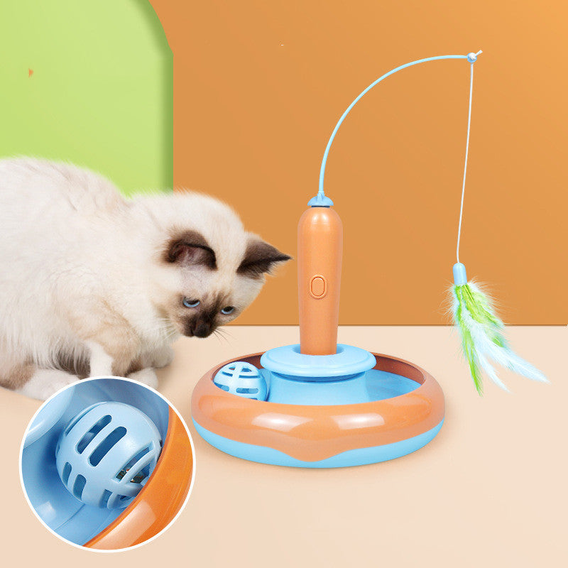 2 In 1 Pet Toy With Feather For Self-Play