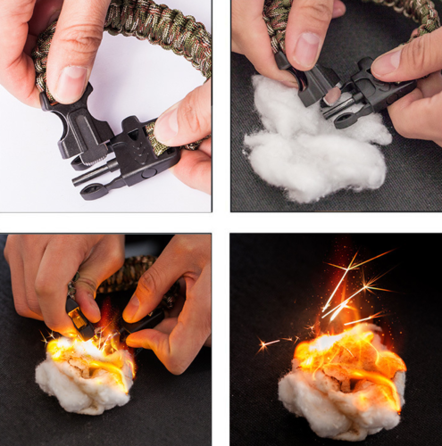 Emergency Paracord Bracelets, Survival Bracelet With Embedded Compass Whistle Survival Fire Starter Scraper Accessories, Suit For Hiking, Camping, Fishing And Hunting - YB Gift Store