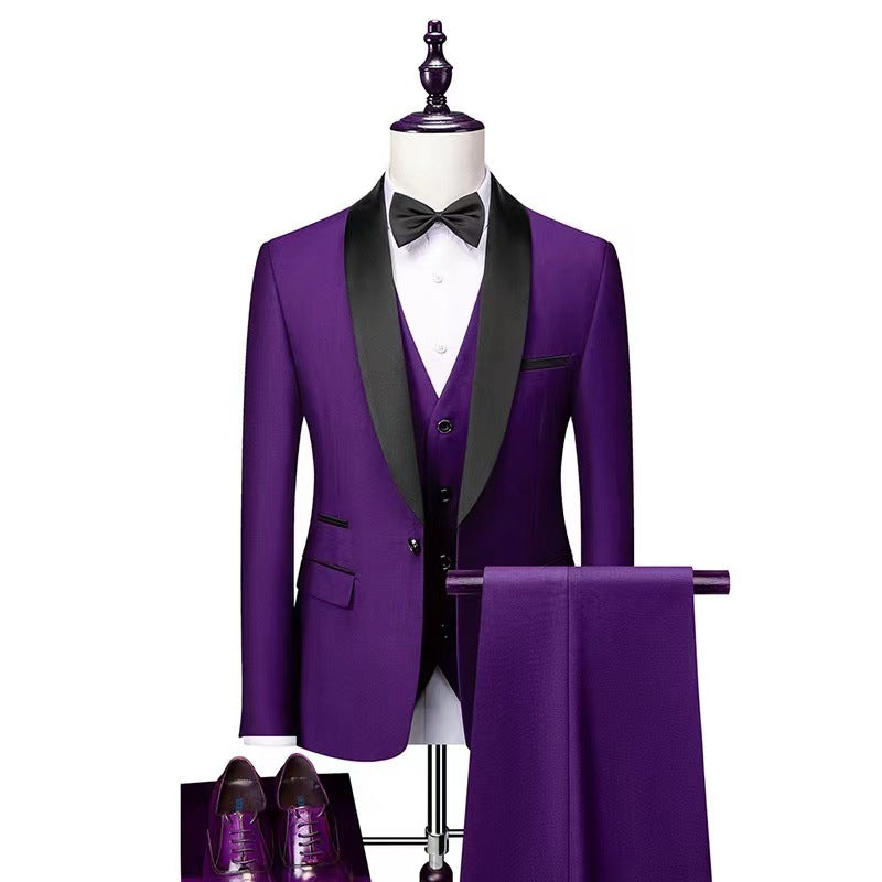 Men 3 Pieces Suit Set Men Wedding Suits Groom Tuxedos - YB Gift Store