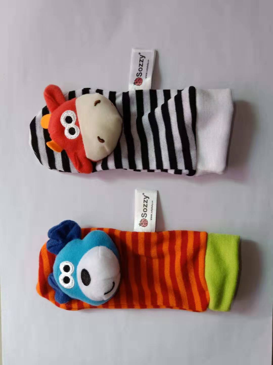 0-12 Months Soft Animal Rattle Infant Newborn Plush Sock Baby Toy Wrist Strap Baby Foot Socks - YB Gift Store