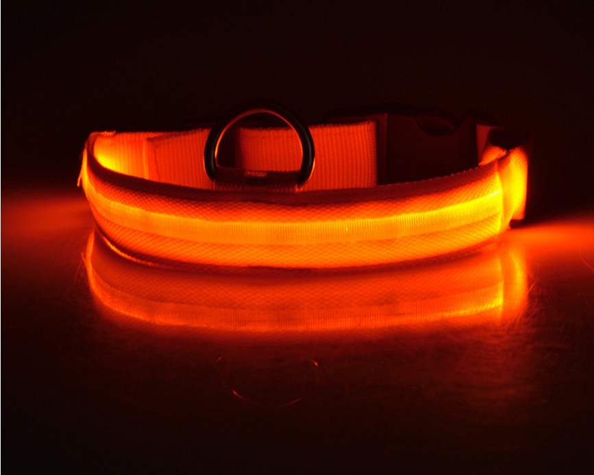 Dog Luminous Collar. Night Safety Flashing, Glow in Dark Dog/Cat Leash.