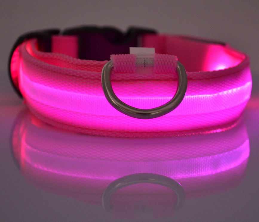 Dog Luminous Collar. Night Safety Flashing, Glow in Dark Dog/Cat Leash.