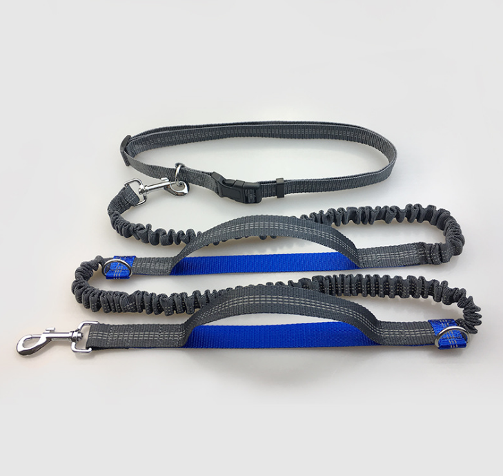 Multi-Function Running Reflective Pull Dog Leash. Double Elastic dog Leash traction