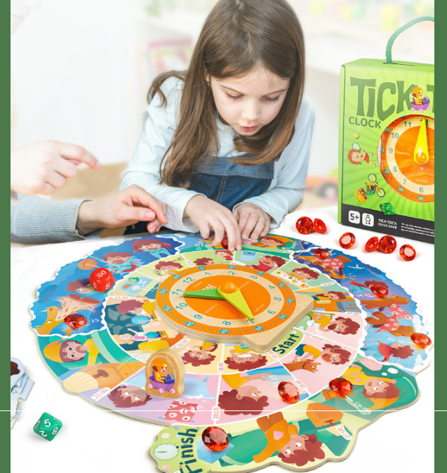 Tick Tock Time Planning Board Games. Puzzle Toys Desktop