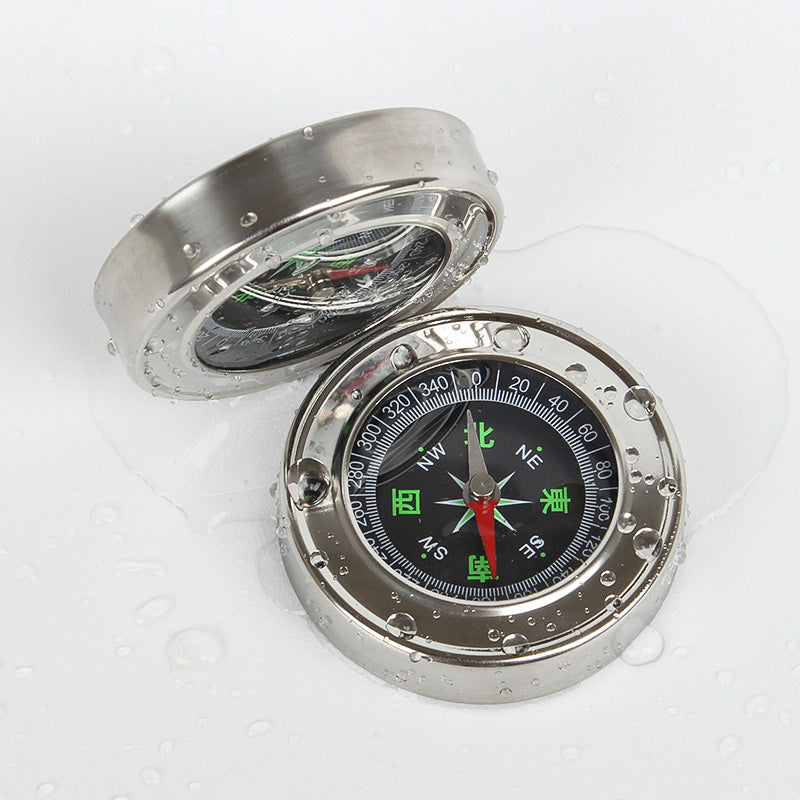 Stainless Steel Compass Portable Outdoor Hiking Camping - YB Gift Store