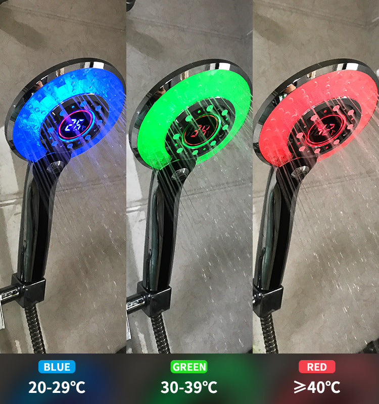 Adjustable 3 Mode 3 Color LED Shower Head Light Temperature Sensor RGB Bath Sprinkler Bathroom Shower Head - YB Gift Store