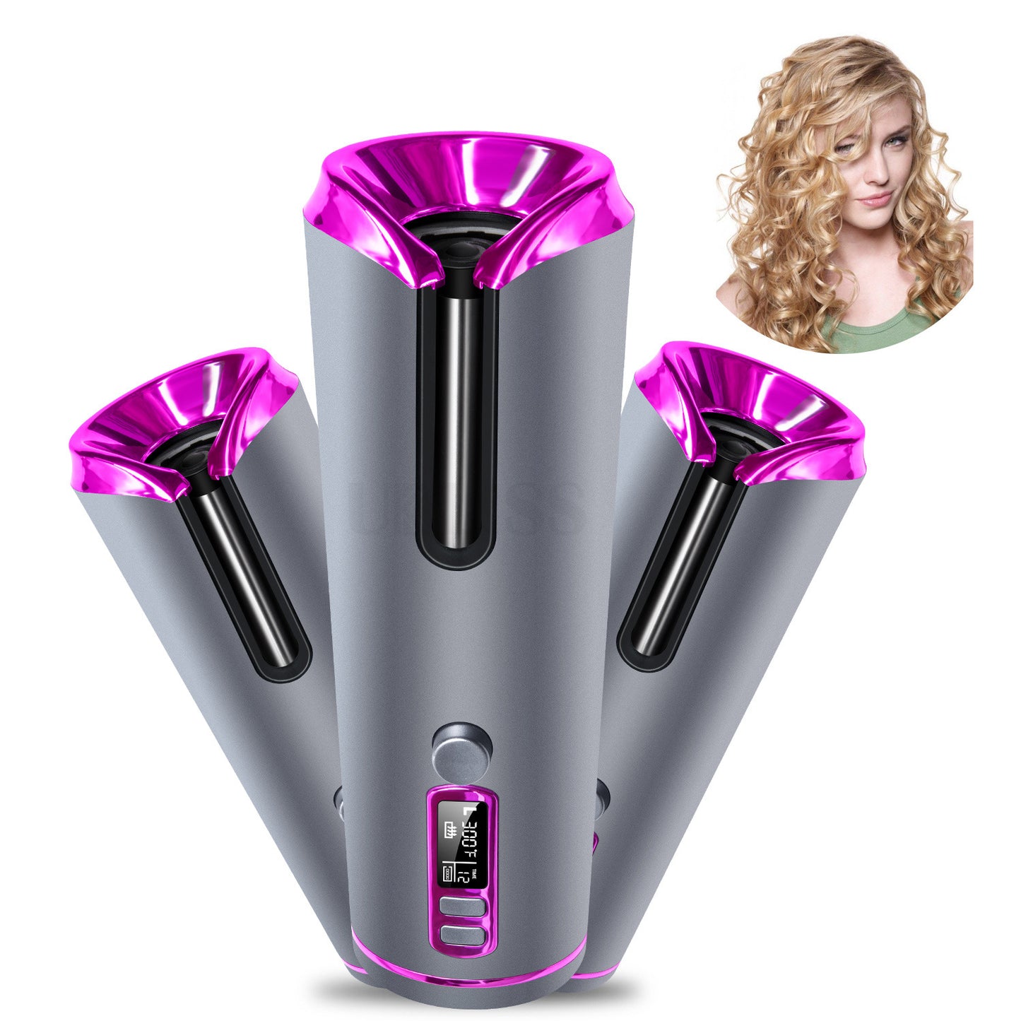 Hair Curling Iron Portable Automatic Hair Curling Iron Multifunctional Usb Charging - YB Gift Store