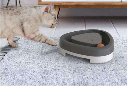 Pet Cat Self-hey Toy Smart Funny Cat Triangle Turntable Electric Toy Cat Scratcher - YB Gift Store