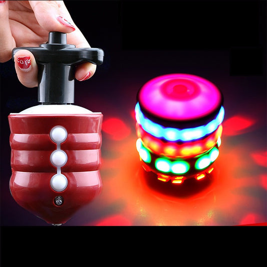 Colorful Flash LED Light Spinning Top Laser Music Gyroscope Kid's Wood Luminous Music Gyro Interesting Children Toy Gifts - YB Gift Store