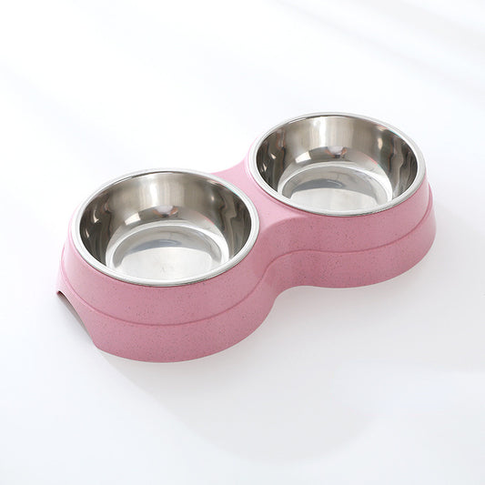 Pet Stainless Steel Double Feeding Bowls. Dog Food. Water Feeder. Pet Drinking Dish.