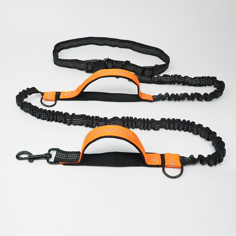 Multi-Function Running Reflective Pull Dog Leash. Double Elastic dog Leash traction