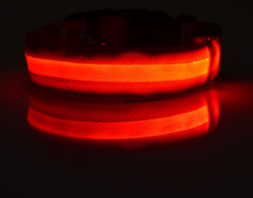 Dog Luminous Collar. Night Safety Flashing, Glow in Dark Dog/Cat Leash.