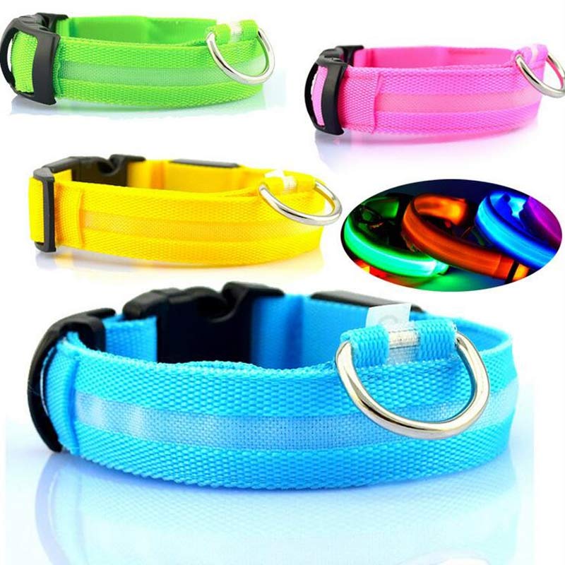 Dog Luminous Collar. Night Safety Flashing, Glow in Dark Dog/Cat Leash.