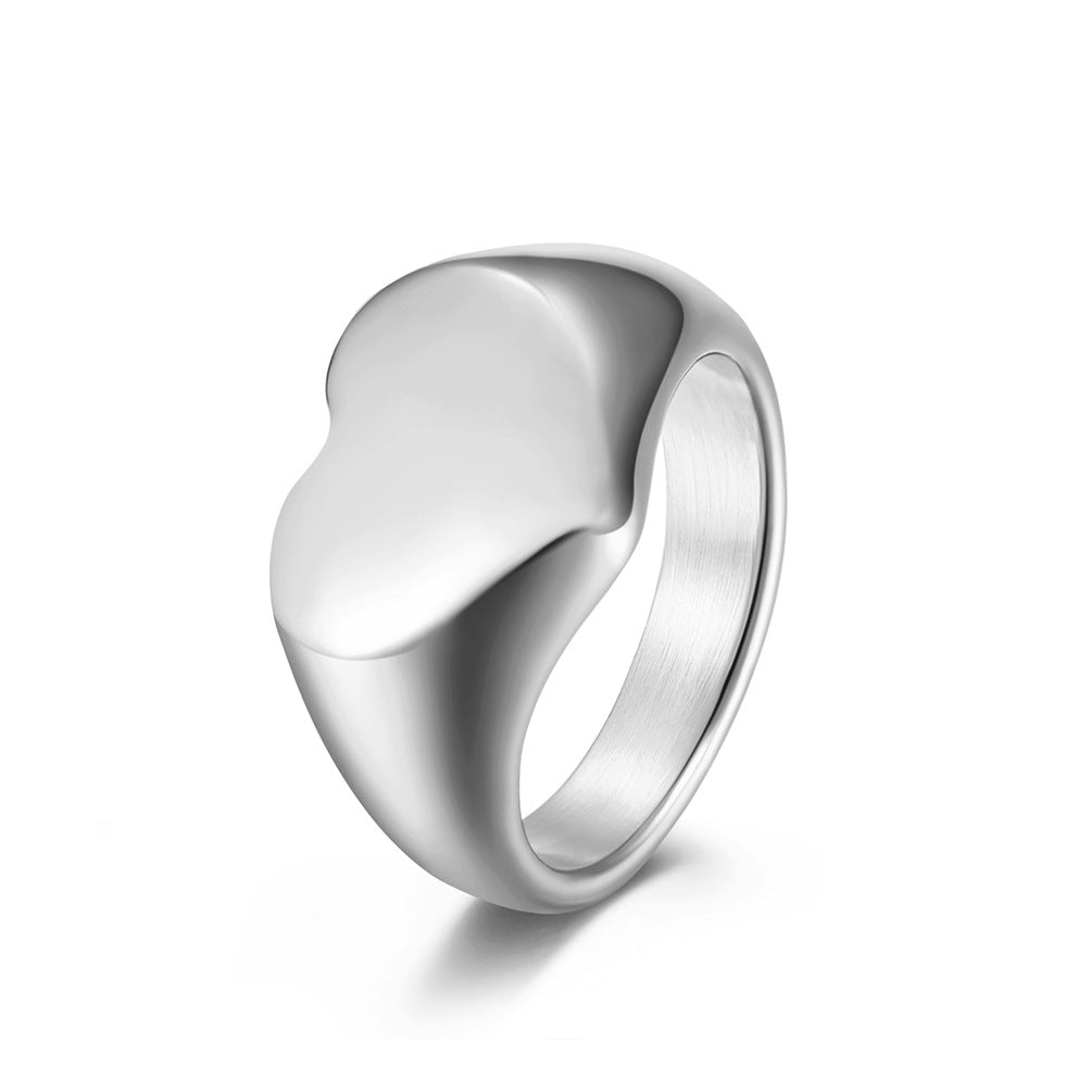 Unisex Style Titanium Steel Heart Shaped Love Ring - YB Gift Store