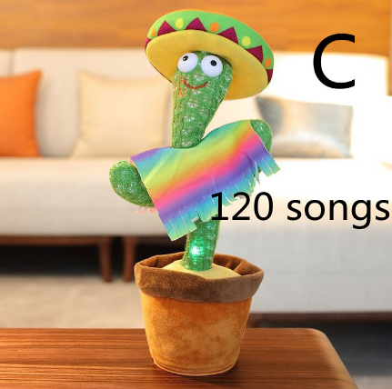 Dancing Cactus Enchanting Flower Electric Plush Toy Twisting Music Song - YB Gift Store