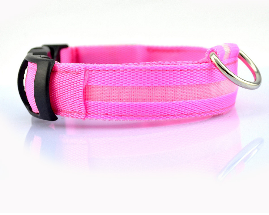 Dog Luminous Collar. Night Safety Flashing, Glow in Dark Dog/Cat Leash.