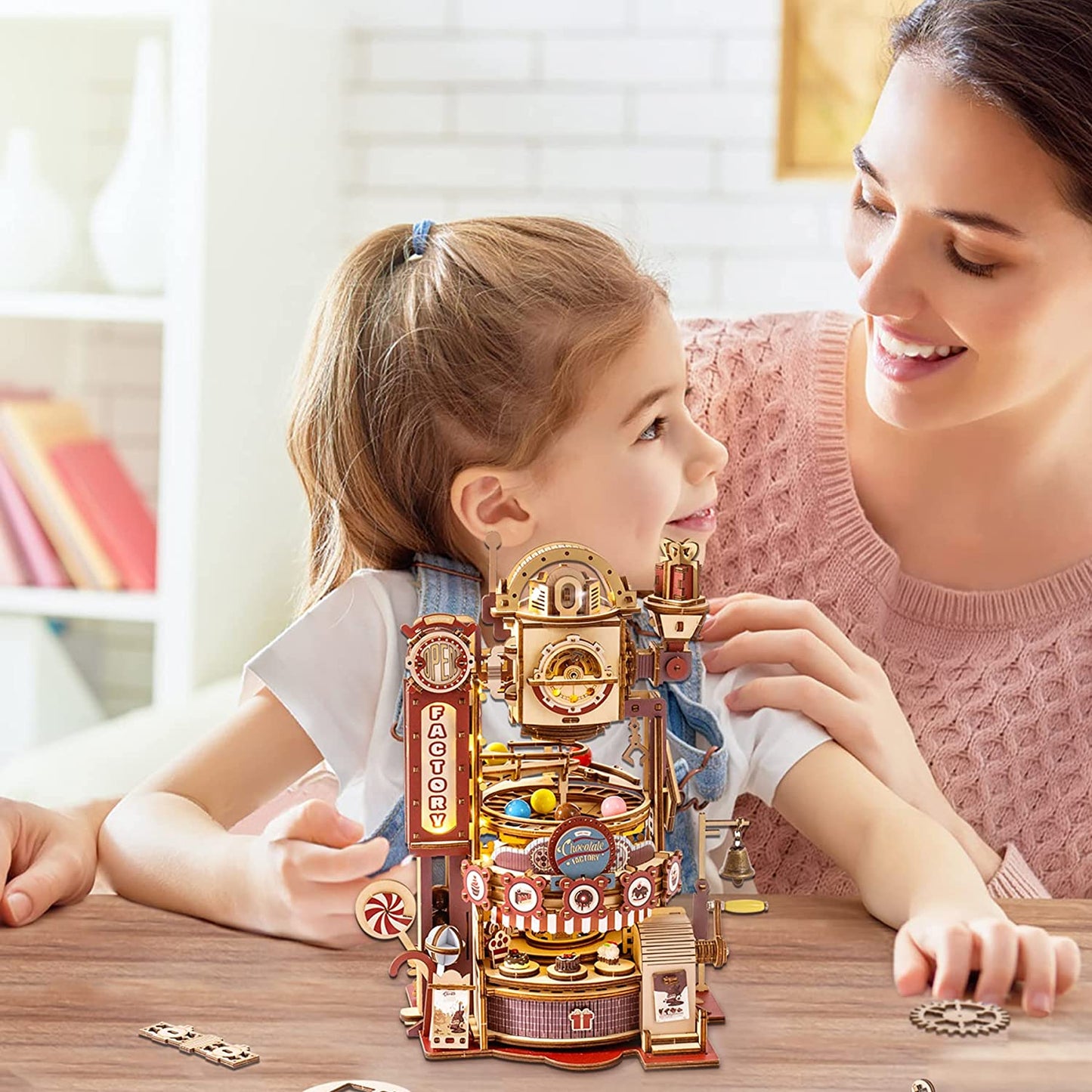 Robotime ROKR Marble Chocolate Factory 3D Wooden Puzzle Games