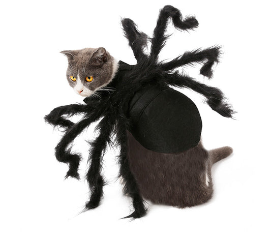 Cross border popular pet spider clothing dog cat horror simulation plush spider transform dress party dress - YB Gift Store