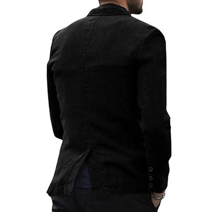 autumn Solid for Men Cotton Thin Suits Blazers Jacket coa - YB Gift Store