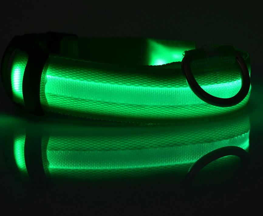 Dog Luminous Collar. Night Safety Flashing, Glow in Dark Dog/Cat Leash.