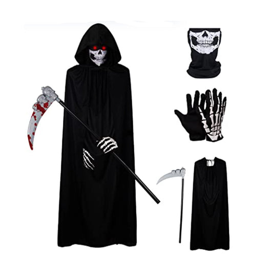 Halloween Party Grim Reaper Black Single Layer Cape - YB Gift Store