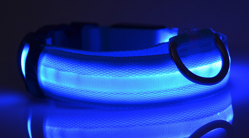 Dog Luminous Collar. Night Safety Flashing, Glow in Dark Dog/Cat Leash.