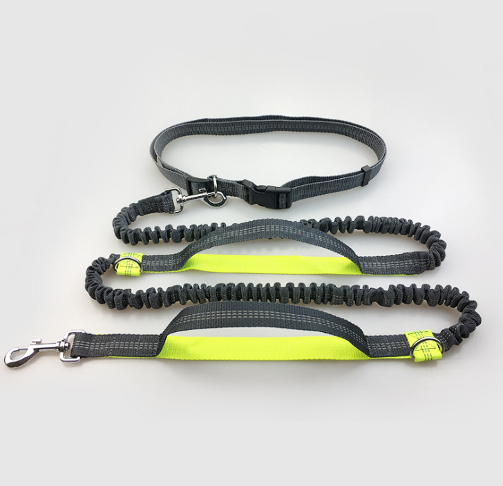 Multi-Function Running Reflective Pull Dog Leash. Double Elastic dog Leash traction