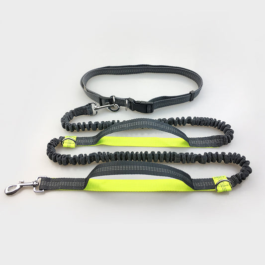 Multi-Function Running Reflective Pull Dog Leash. Double Elastic dog Leash traction