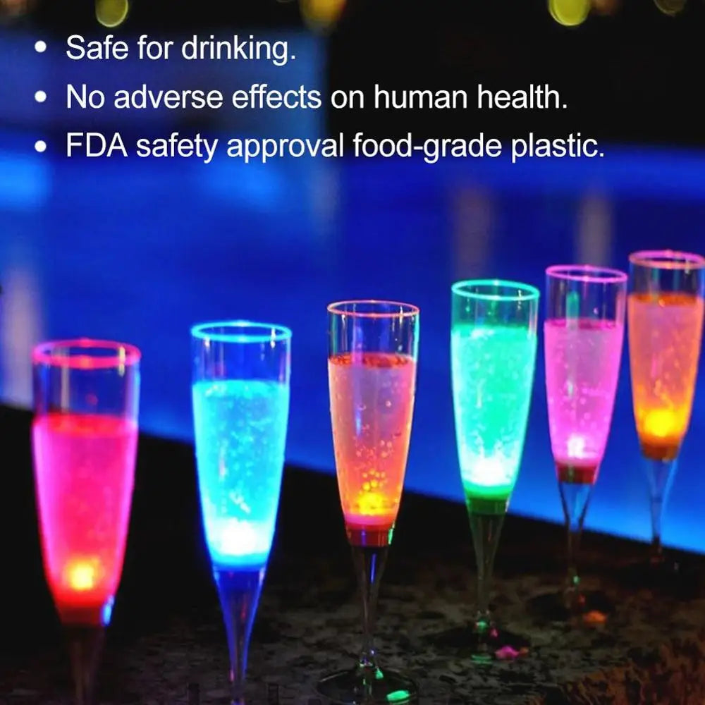 Decoration Lights: LED Wine Glass Champagne Glass Water Liquid Activated Flash Light Glass Party Bar Christmas Vase New Year Decoration Lights