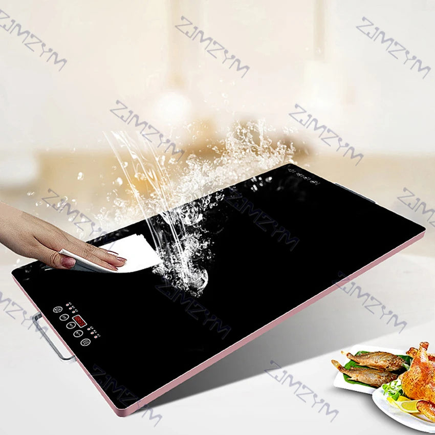 Dining: 300W Intelligent Food Insulation Board Warming Tray Square Warm Cutting Board Heater Household Electronic Food Warming Dish 220V