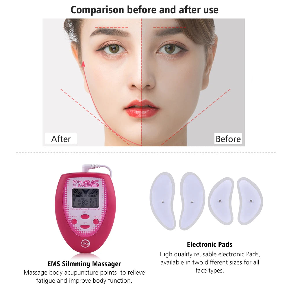 Electric Face Lifting Slimming Facial Massager EMS Microcurrent Double Chin Eye Lift Up Skin Tightening Shaper Beauty Device