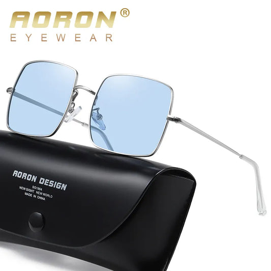 AORON Photochromic Polarized Sunglasses Women Men Fashion Large metal frame Sun Glasses Discoloration Eyewear Anti Glare