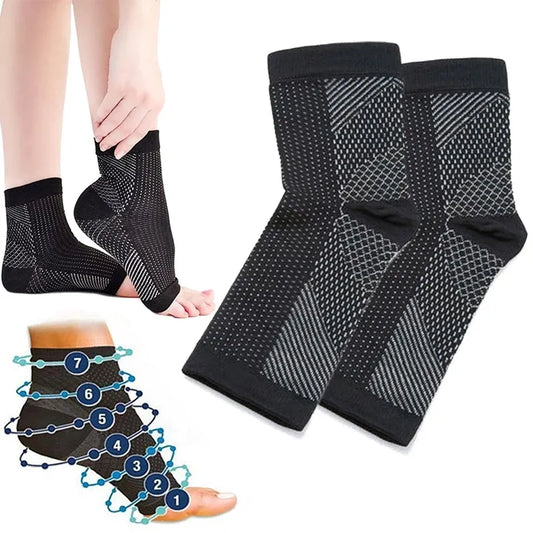 Health & Fitness: Foot angel anti fatigue compression foot sleeve Ankle Support Running Cycle Basketball Sports Socks Outdoor Men Ankle Brace Sock